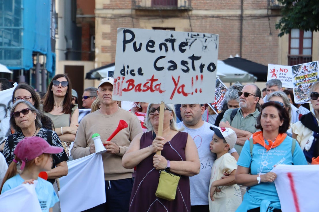 Las imágenes de la manifestación por la planta de biomasa en León