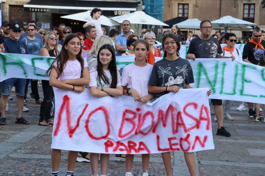 Las imágenes de la manifestación por la planta de biomasa en León