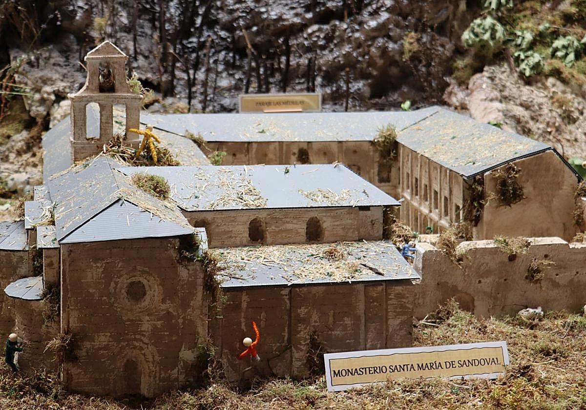 Recreación en maqueta de la hacendera en el monasterio de Sandoval.