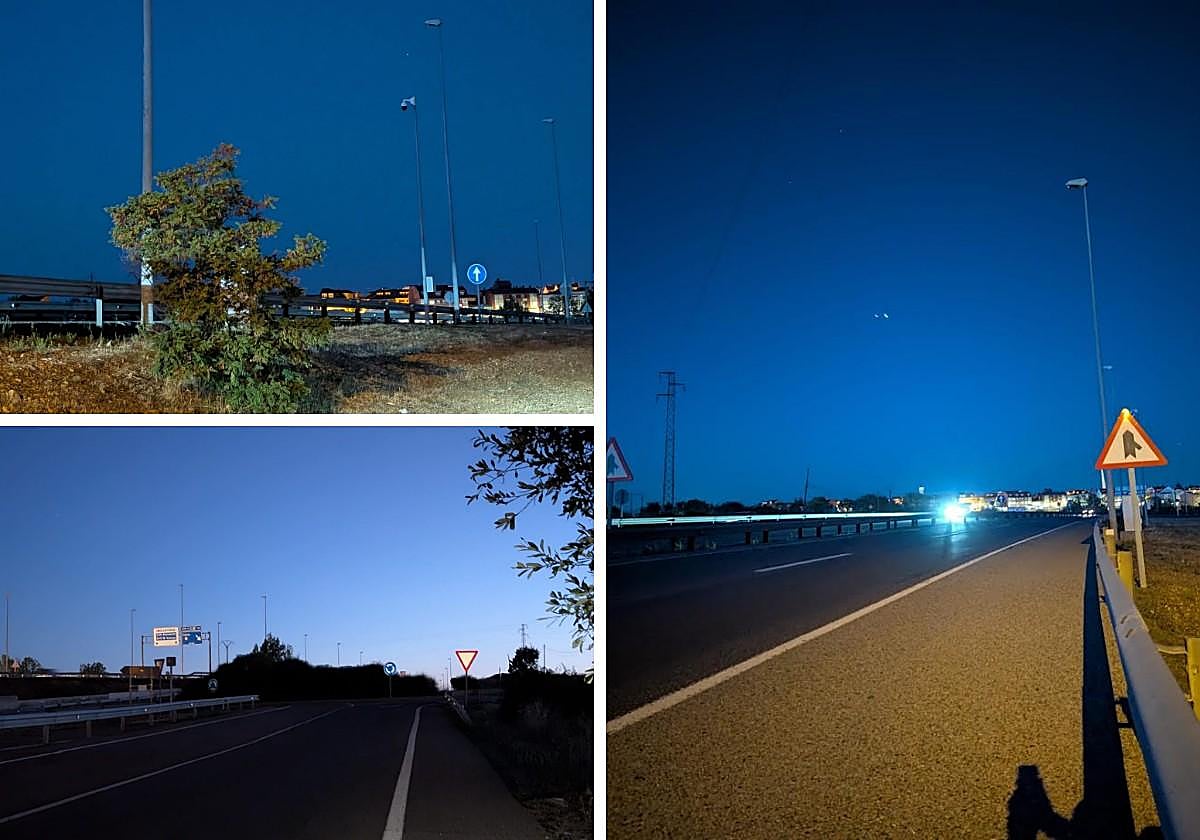 Imagen de la zona sin iluminación en La Virgen del Camino.