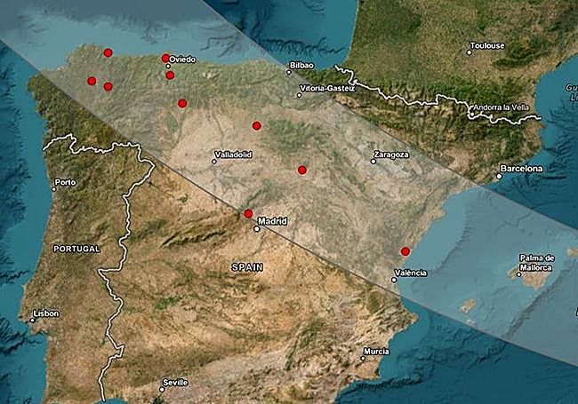 Puntos de observación de los insectos en la península.