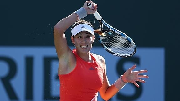 Muguruza, durante un partido en Indian Wells. 