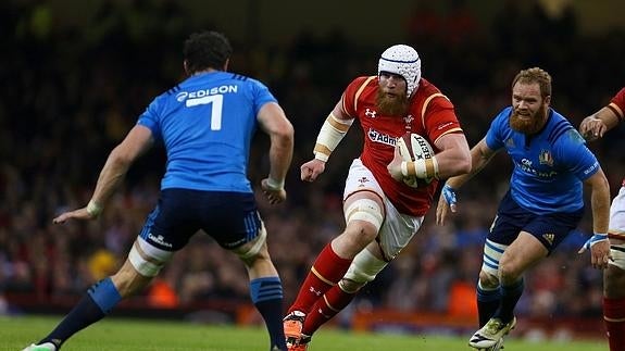 Imagen del partido Gales - Italia.  