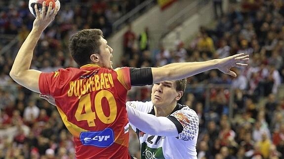 Alex Dujshebaev, durante un partido de España. 