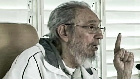 Fidel Castro durante su última aparición. 