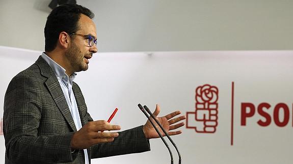 El portavoz del PSOE en el Congreso, Antonio Hernando. 