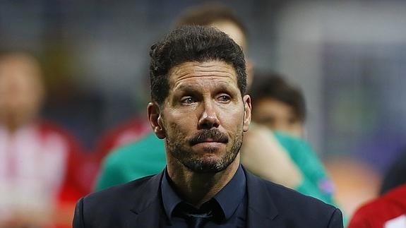 Simeone, durante la final de Milán. 