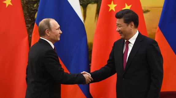 Vladímir Putin y Xi Jinping, hoy en Pekín.