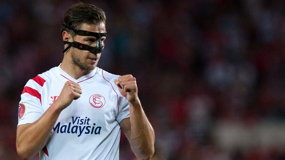 Grzegorz Krychowiak, durante un partido con el Sevilla. 