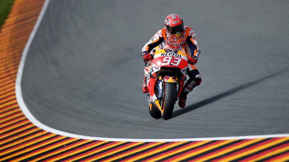 Marc Márquez, durante los entrenamientos del Gran Premio de Alemania. 
