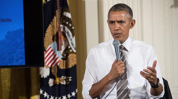 Obama durante una reunión en la Casa Blanca. 