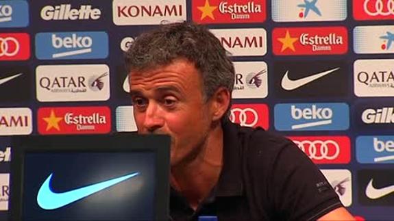 El entrenador del FC Barcelona, Luis Enrique Martínez en sala de prensa.