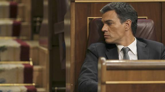 Pedro Sánchez durante el debate de investidura.