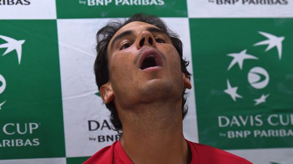 Nadal gesticula en la India. 