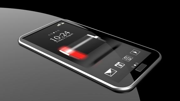 Teléfono con batería baja.