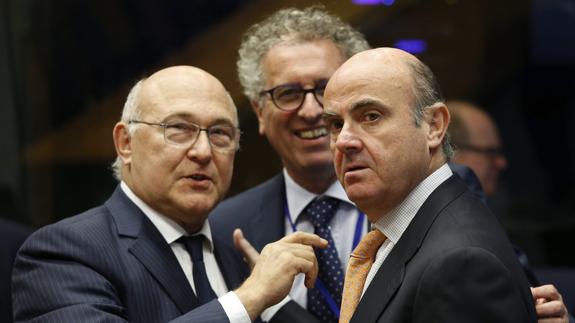 Michel Sapin, Pierre Gramegna y Luis de Guindos