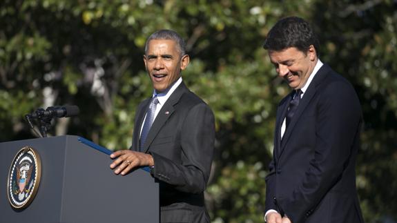 Barack Obama junto a Mateo Renzi