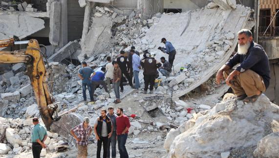 Bombardeos en Idlib (Siria).