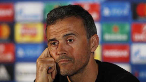 Luis Enrique, en rueda de prensa. 