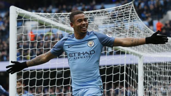 Gabriel Jesús celebra uno de sus goles. 