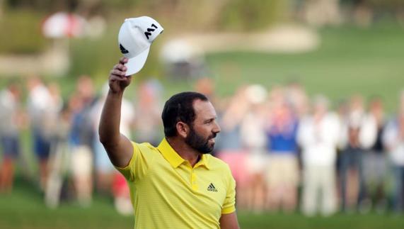 Sergio García celebra su triunfo en Dubái. 