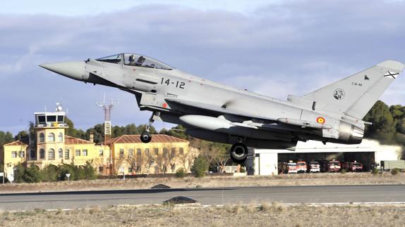 Un caza de combate Eurofighter.