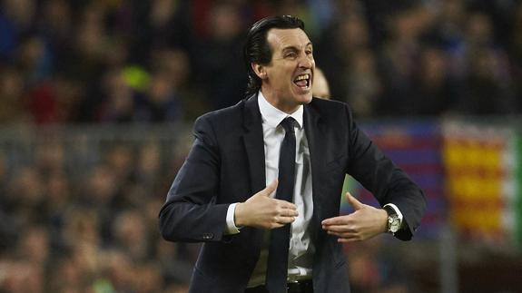 Unai Emery, durante el partido ante el Barça. 