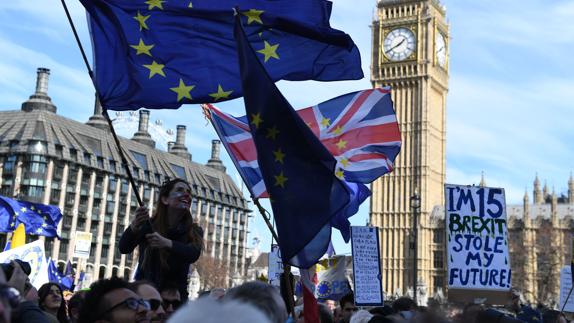 Manifestantes en Londres contra el 'Brexit'.