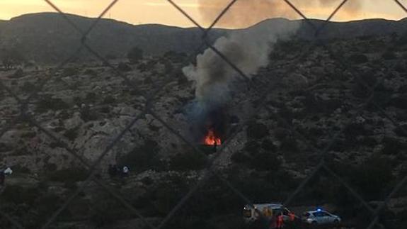 Cueva donde se ha producido el incendio.