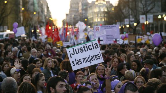 Manifestación del Día de la Mujer en Madrid. 