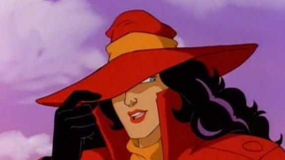 El personaje de animación Carmen Sandiego.