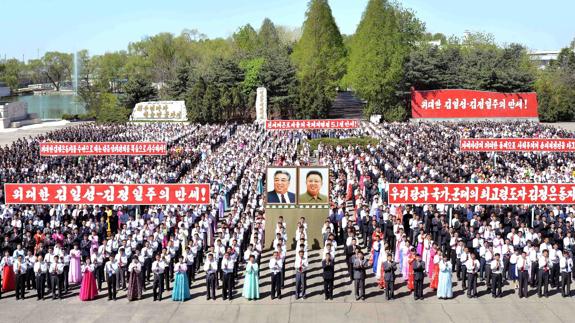 Un desfile en Corea del Norte.