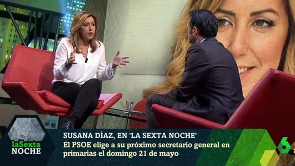 Susana Díaz, durante su intervención en La Sexta.