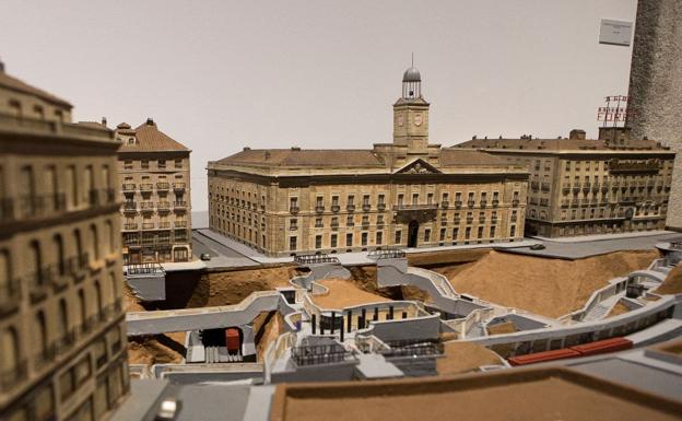 Maqueta de la Plaza Mayor de Madrid.