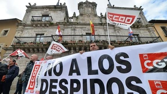 Protesta de los trabajadores de FCC en Ponferrada