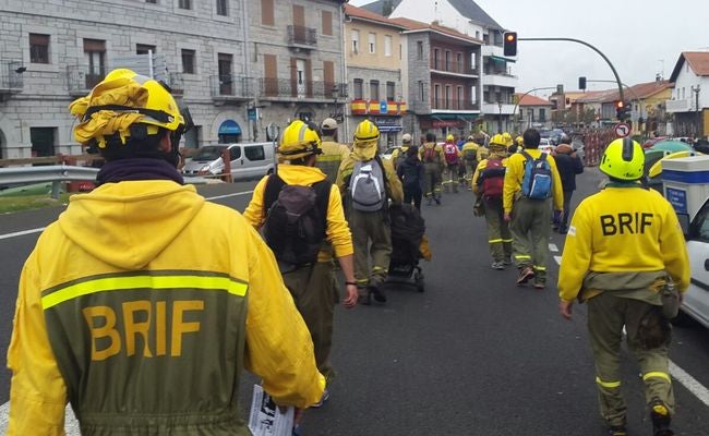 Los Brif, en su marcha de protesta hasta Madrid