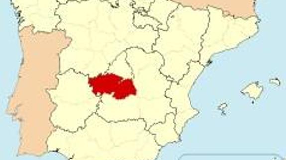 Provincia de Toledo en el mapa de España