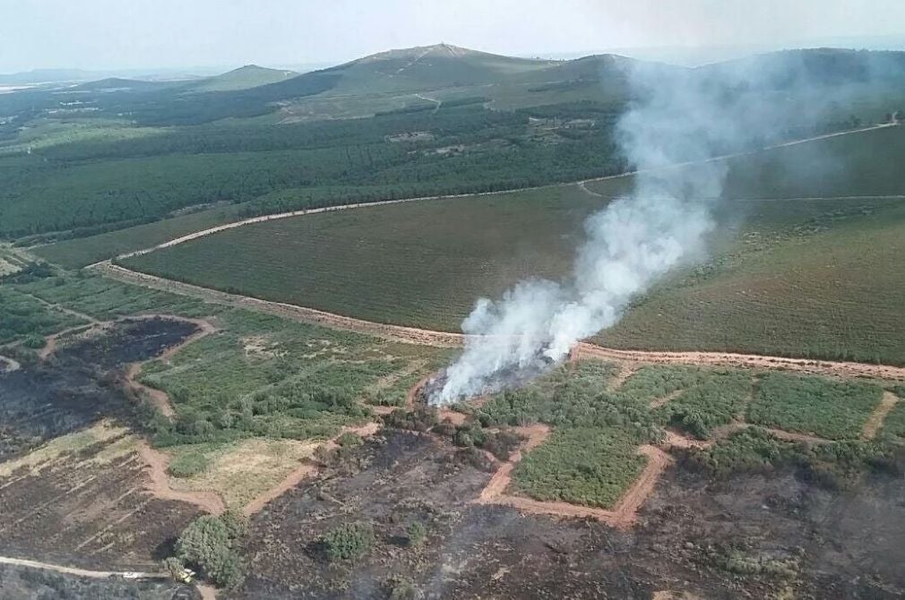 Imagen de la zona del Incendio en una fotografía facilitada por la Junta de Castilla y León.