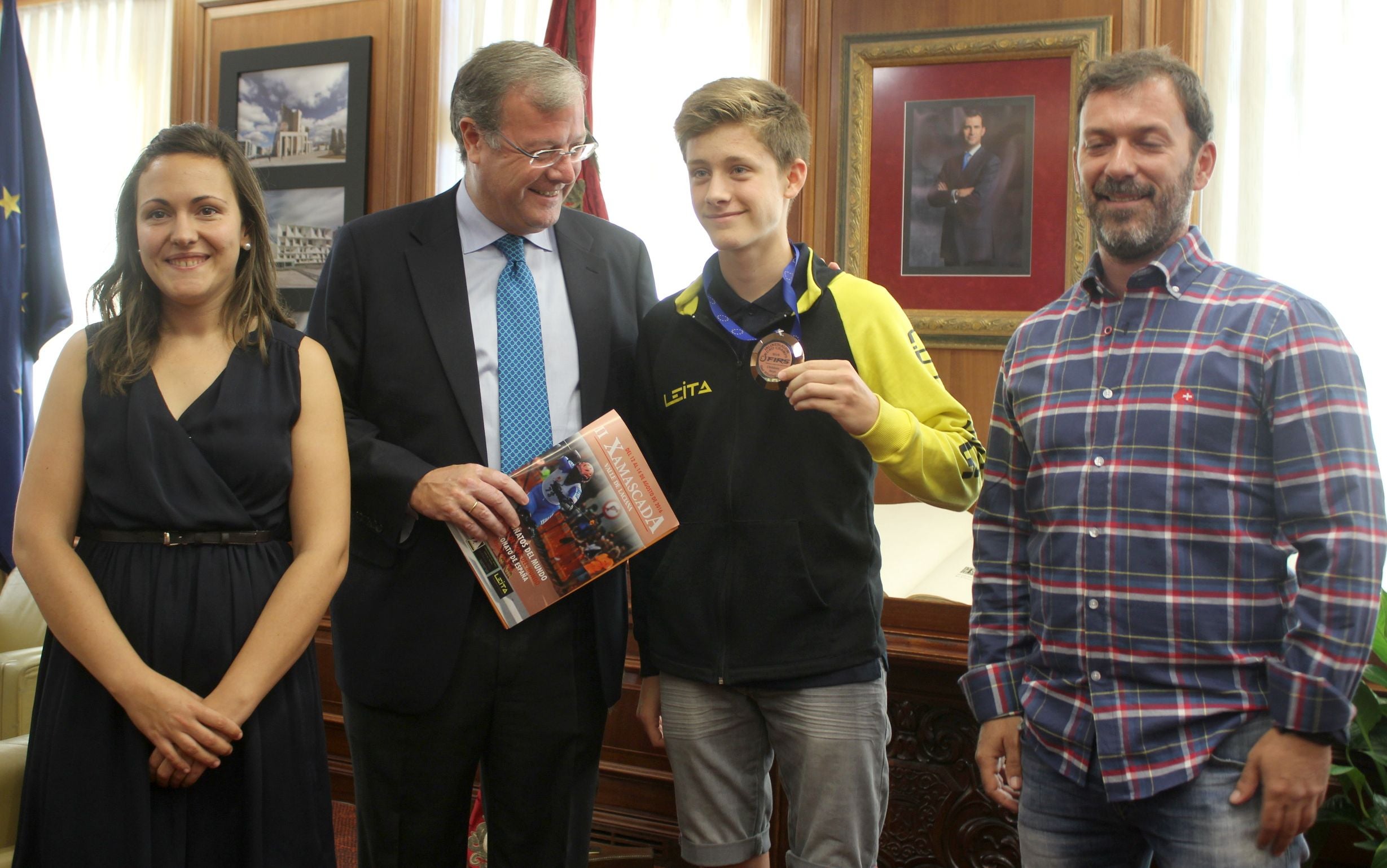 David Aláiz en la recepción del alcalde de León.