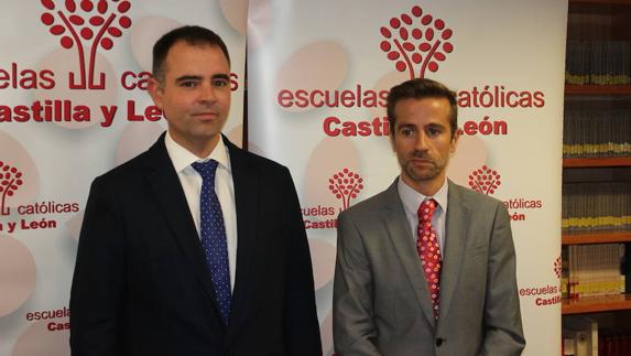 Ricardo González del Val, presidente de León de Escuelas Católicas CyL, y Leandro Roldán Maza, Secretario Autonómico de Escuelas Católicas CyL.
