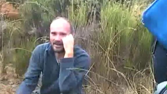 Miguel Ángel Múñoz, durante la reconstrucción del crimen. 