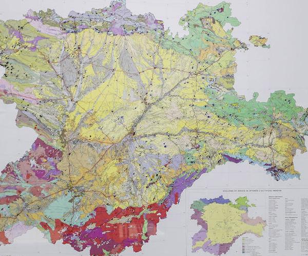 Mapa de rocas y mineras industriales de Castilla y León. 