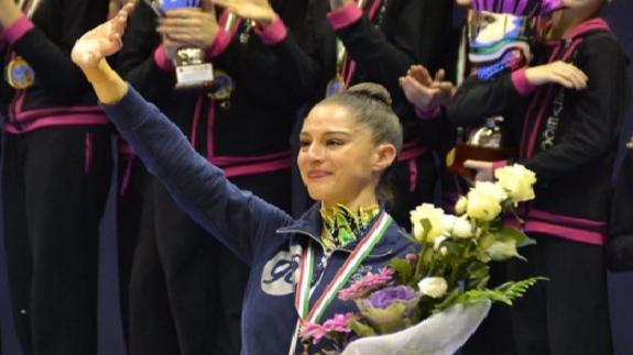 Carolina Rodríguez durante su homenaje en Italia.