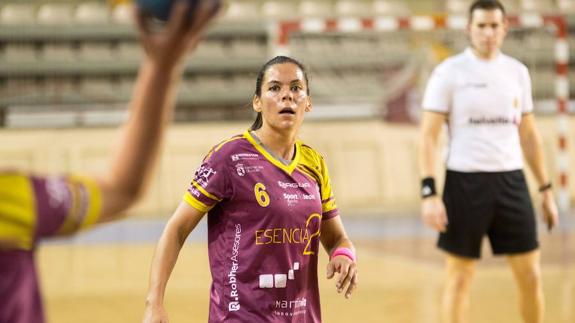 Raquel Caño, en pleno partido. 