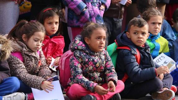 Niños refugiados en León. 