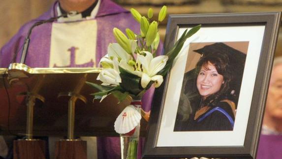 Imagen de Denise Pikka durante el funeral en Santiago.
