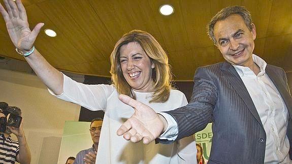 Susana Díaz junto a Rodríguez Zapatero.
