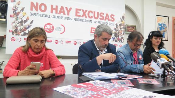 Momento de la presentación de la manifestación del 1 de mayo. 