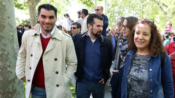El secretario autonómico del PSOE, Luis Tudanca y la eurodiputada Iratxe García. 