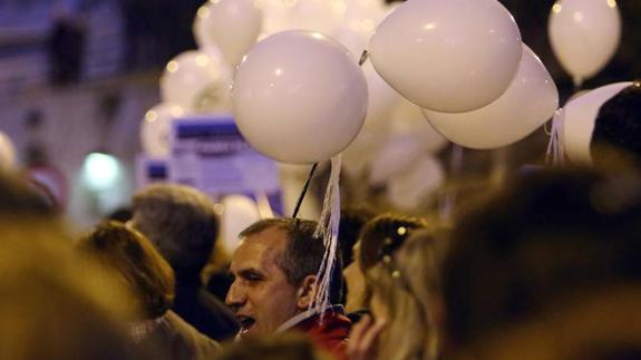 Un manifestante en El Bierzo.